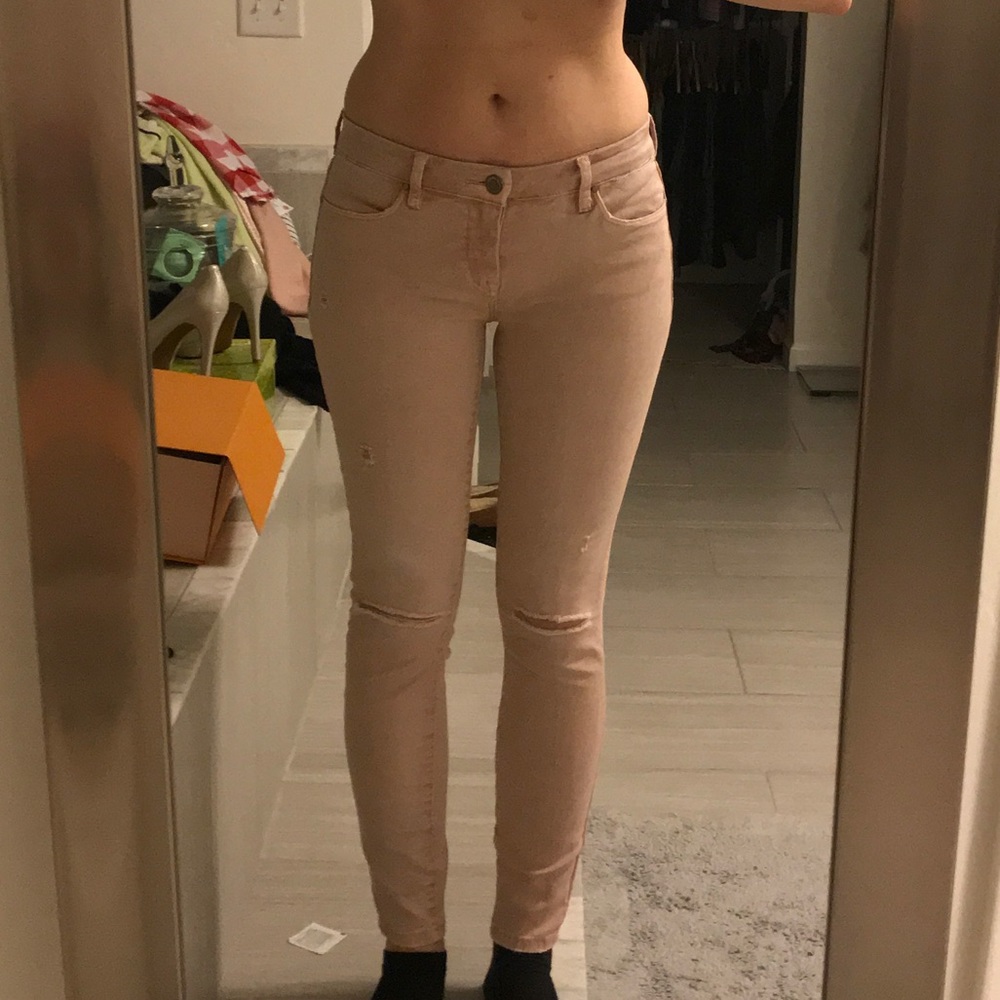 NEW Blanknyc blush pink distressed skinny jeans 26